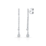 White Gold Dangling Pear Shape Earrings