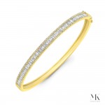 Yellow Gold Channel Set Baguette Bangle