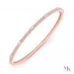 Rose Gold Stationed Baguette Bangle