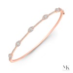 Rose Gold Stationed Marquise Halo Bangle