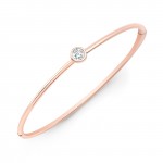Rose Gold Forevermark .30ct Diamond Bezel Bangle