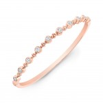 Rose Gold Forevermark Bead And Bezel Bangle