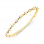 Yellow Gold Forevermark Bead And Bezel Bangle
