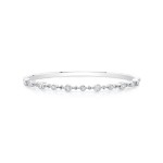 White Gold Forevermark Bead And Bezel Bangle