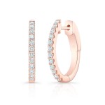 Rose Gold Premier Small Prong Set Oval Hoops