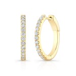 Yellow Gold Premier Small Prong Set Round Hoops