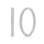 White Gold Premier Large Pave Hoops