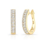 Yellow Gold Premier Medium Channel Set Hoops