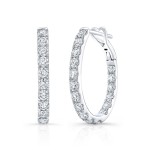White Gold Premier Small Inside Out Oval Hoops