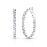 White Gold Premier Medium Inside Out Oval Hoops