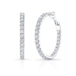 White Gold Premier Medium Inside Out Round Hoops