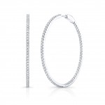 White Gold 2 Inch Round Hoops