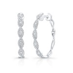 White Gold Braided Diamond Hoops