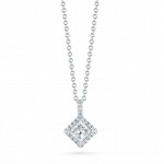Princess Cut Halo Diamond Pendant