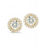 Round Halo Diamond Stud Earrings
