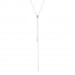 White Gold Pave Pear Shaped Lariat Necklace