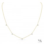 Yellow Gold Triangle Station Necklace