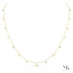 Yellow Gold Dangling Star Necklace