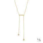 Yellow Gold Dangling Bar Necklace