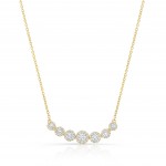 Yellow Gold Forevermark 7 Stone Halo Necklace