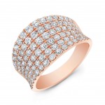Rose Gold Wide Concave Pave Ring