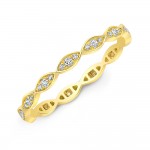 Yellow Gold Pave Marquise Stackable Band