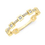 Yellow Gold Square Bezel Stackable Band
